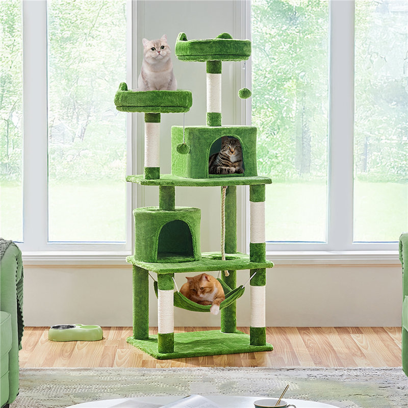 158cm H Multi Level Cat Tree, Green