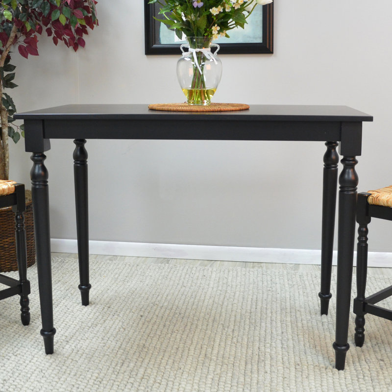 Emilia Solid Wood Base Dining Table, Antique Black
