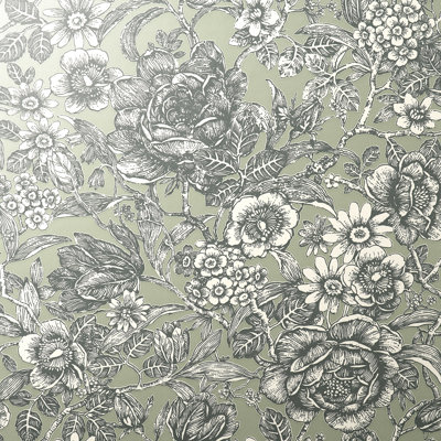 Hedgerow Floral Trails Wallpaper