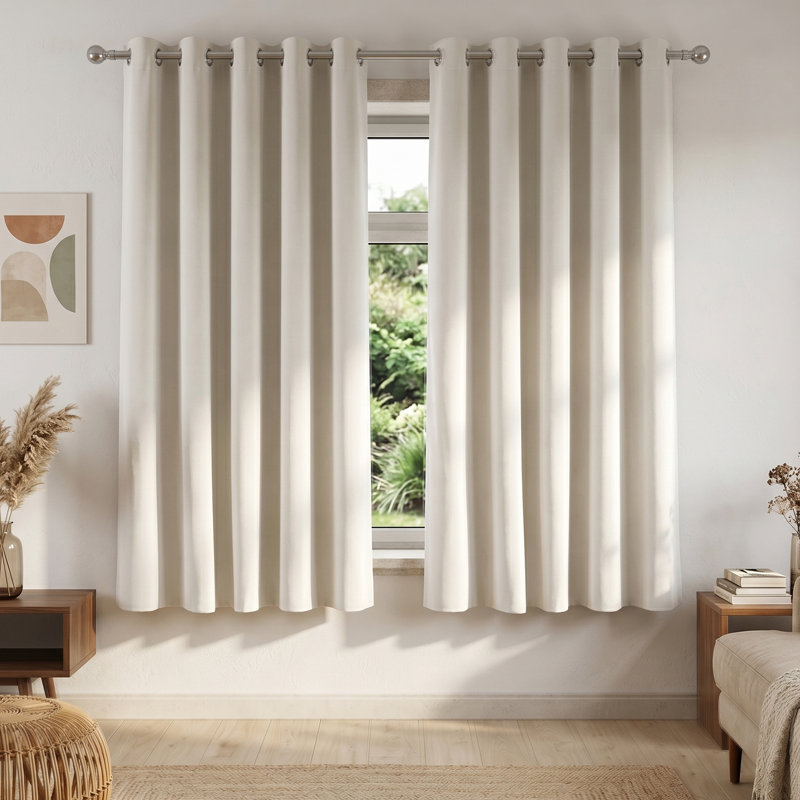 Sheer Curtain Pair, 117 cm Width x 137 cm Drop