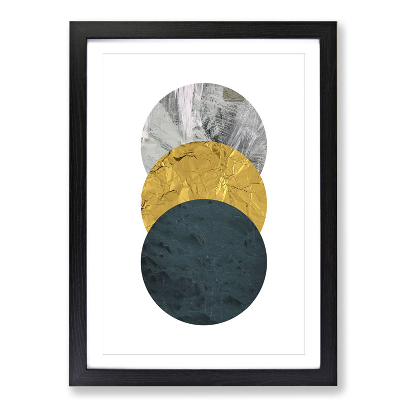 Textured Shapes No.1 - Framed Print, 90cm H x 65cm W x 2cm D, Black Framed