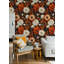 Papier peint floral d'automne avec motif floral d'automne peler et coller