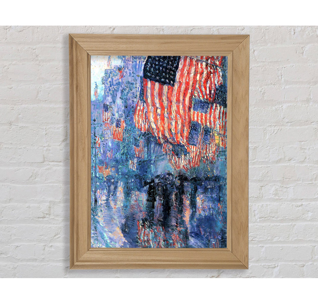 Hassam Street In The Rain - Einzelne Bilderrahmen Kunstdrucke