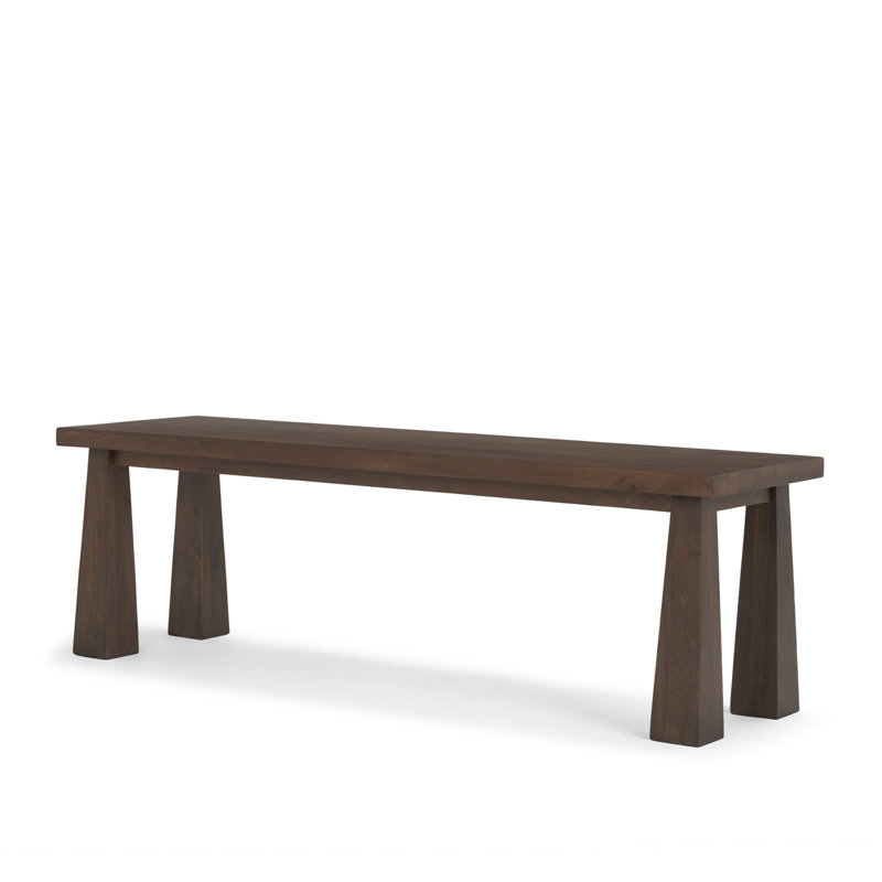 Banc en bois massif brun foncé de 60 po