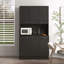 Armoire de cuisine haute avec 6 portes, tablettes ouvertes et tiroir-2019272351