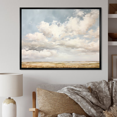 Nuage blanc paysage minimaliste - décoration murale nuages