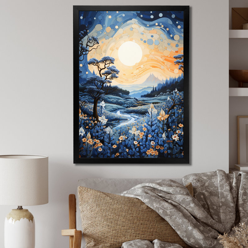 Bluebonnets Flower Blissful VI - Floral & Botanical Canvas Print, Cadre photo noir, H 20 po x l 12 po x P 1 po