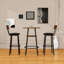 Ensemble de tabourets de bar 3 pièces avec table ronde, tabouret à sièges rembourrés et tablette de rangement-1207537604-1207537600