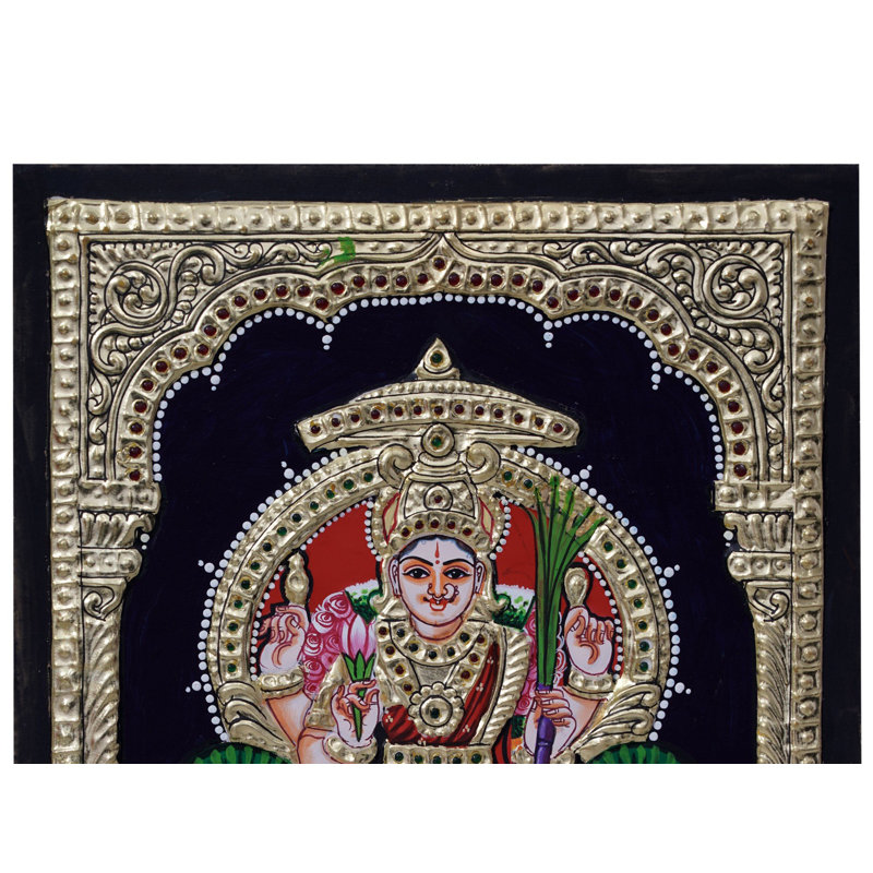 Peinture de la déesse indienne Rajarajeshwari Tanjore | Couleur traditionnelle avec or 24 carats