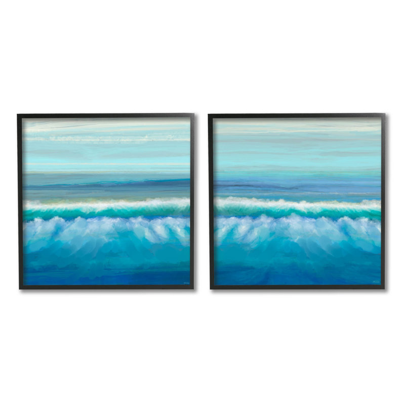«Calming Sea Waves Ocean Foam», ensemble de 2 impressions giclées encadrées par Michael Tienhaara