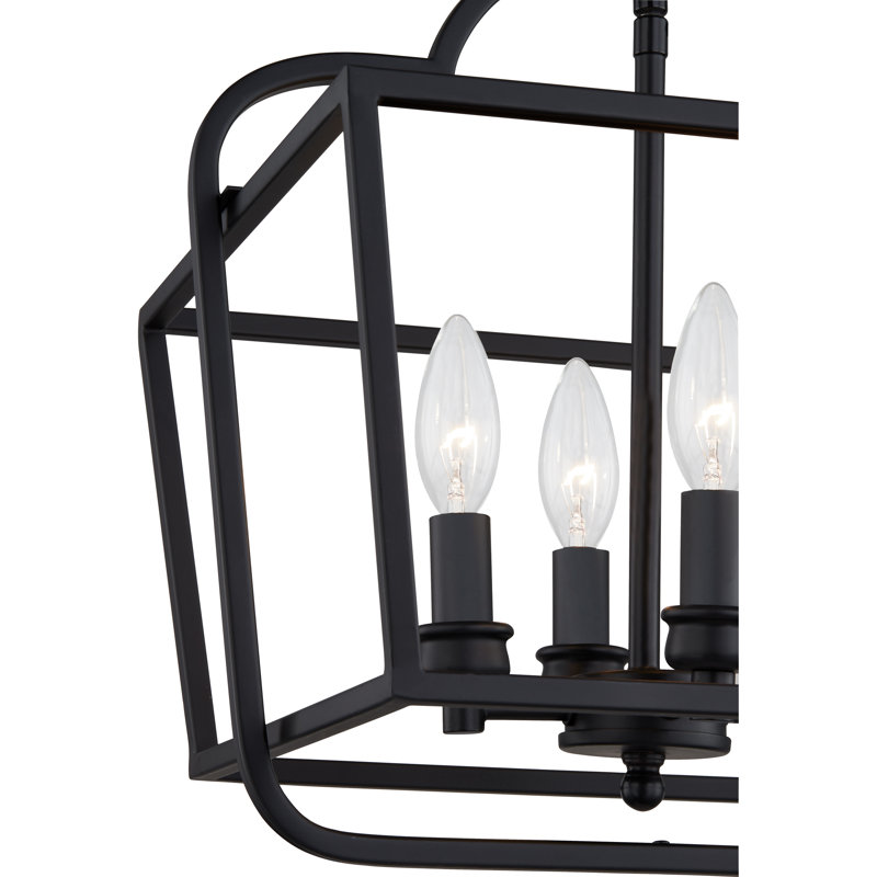 Blanche 4-Light Matte Black Semi-Flush Mount Light