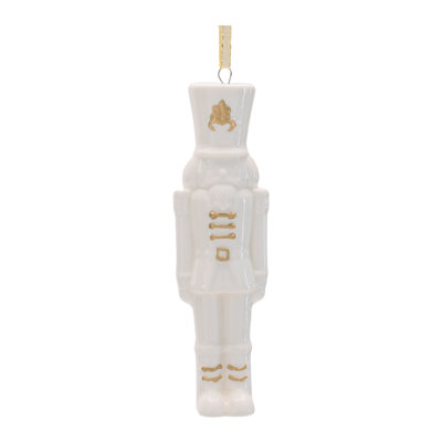 Porcelain Nutcracker Ornament with Gold Accents (Set of 12)