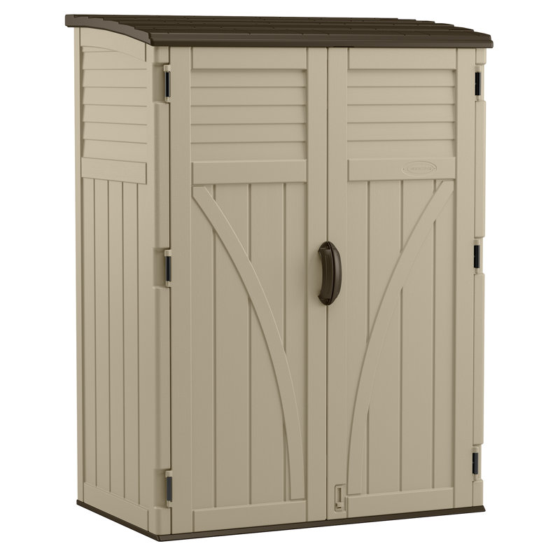 Suncast 53 in. W x 32.5 in. D Resin Vertical Tool Shed, Sand