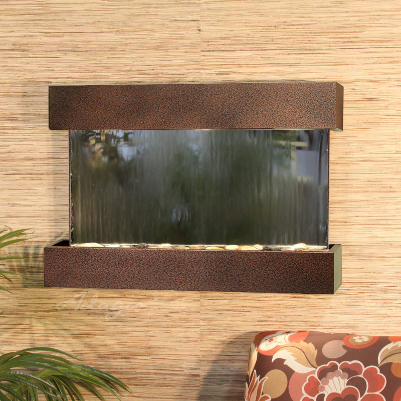 Fountain with Light, Silver Mirror, Copper Vein, Slate