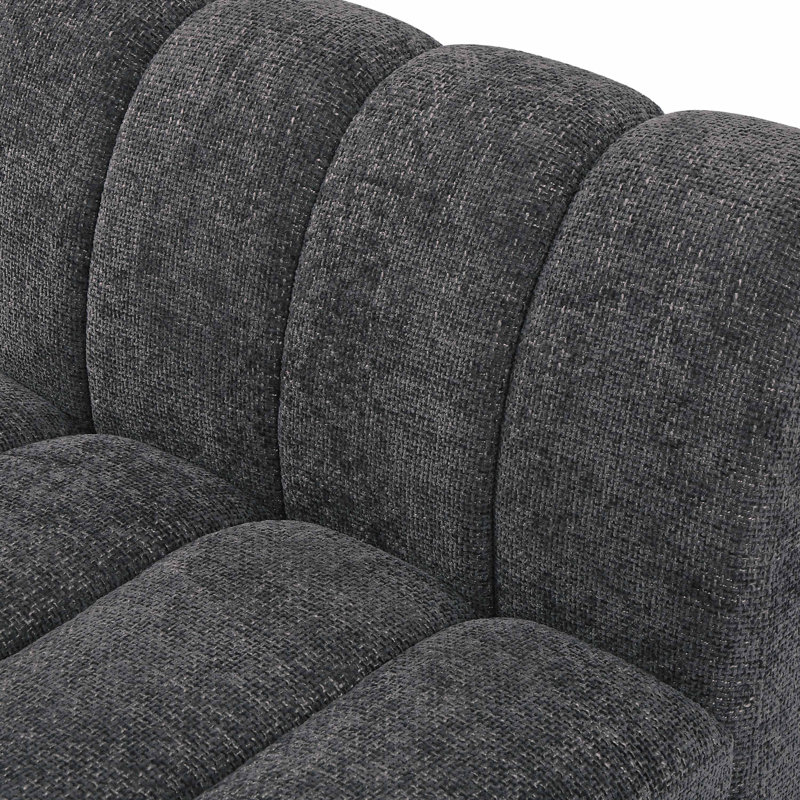 Canapé modulaire rembourré 8 pièces Quinn, Tissu gris chenille