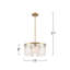 Kester - Luminaire suspendu 3 lumières - Finition laiton brossé - Abat-jour en verre albâtre blanc de style Murano-159404106-159403956