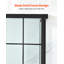 Cabine de douche, 89 cm P x 89 cm L x 183 cm H, porte de douche d'angle coulissante double avec cadre en verre trempé transparent de 6 mm, ensemble de salle de bain avec cadre noir mat et poignée en alliage d'aluminium