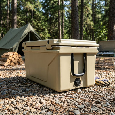 LifeSky 65QT Rotomolded Cooler Ice Chest: Professional Outdoor Photography Cooler with 5-Day Cold Retention & 400lb Capacity - Heavy-Duty Wheels & Built-in Bottle Opener for Field Work & Team Supply Storage
