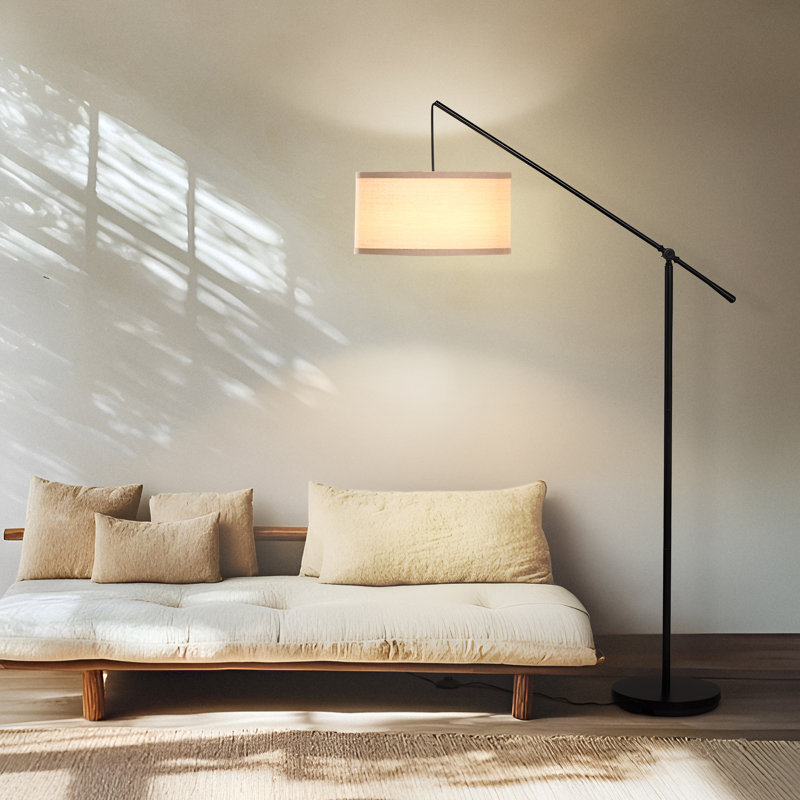Hudson Kids' Adjustable Black Arc LED Floor Lamp, 70" Height