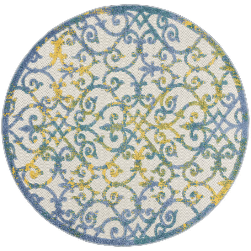 Aasto Ikat Indoor Rug, Round 4'