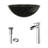 Giovanni Titanium 17" L x 17" W x 6" H Round Glass Vessel Bathroom Sink with 11" H Faucet-517060357-517060358