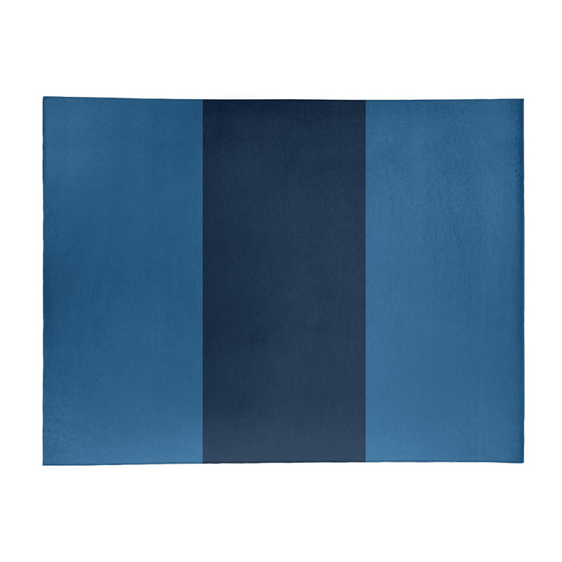 Tapis bleu/blanc rayée lake, Rectangle 9 pi x 12 pi