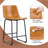 Evre Bar Stools Set of 2, PU Leather Counter Height Bar Stools,  Modern Barstools with Metal Legs and Footrest, Urban Armless Dining Chairs with Backrest for Kitchen Island-1223225635-1223225638