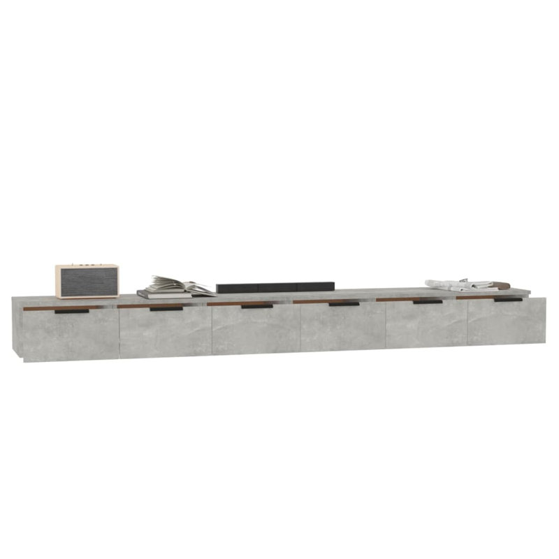 6 Piece Floating Shelf, Concrete Grey