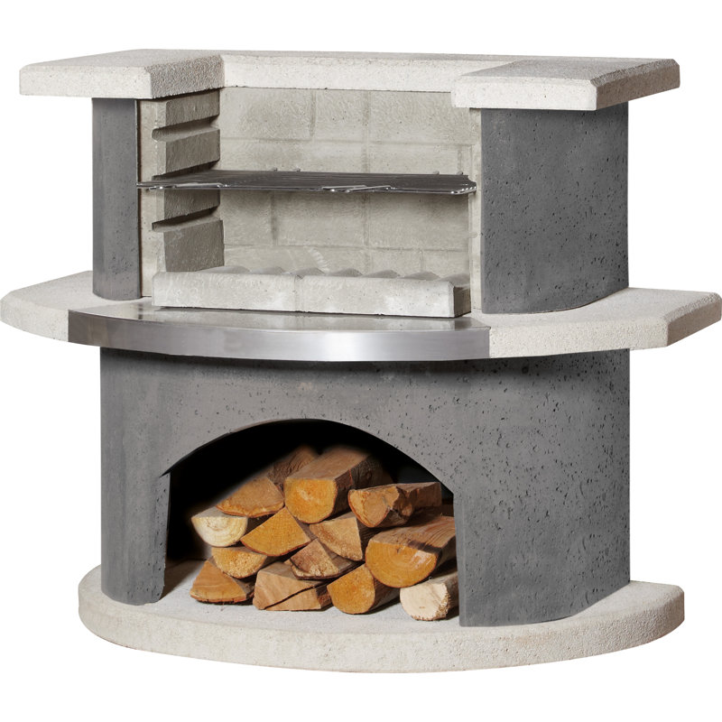 Stockholm Grillbar 36.6" H Concrete Outdoor Fireplace