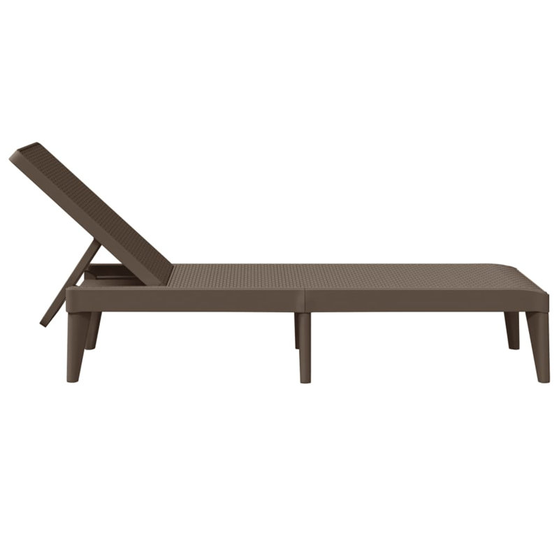 Mickleson Sun Lounger 186x60x29 cm PP, Brown 