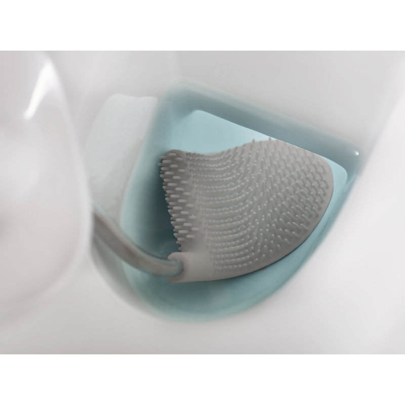 Flex Plus Anti-Drip Toilet Brush with Holder and Storage Caddy, Gray