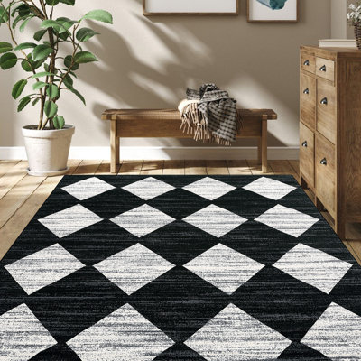 Tapis lavables à la machine à motif géométrique, tapis antidérapants modernes pour le salon, chambres, tapis pliables pour la salle de jeux, tapis de cuisine