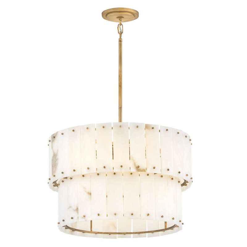 Simone 6 - Light Steel Dimmable Drum Chandelier