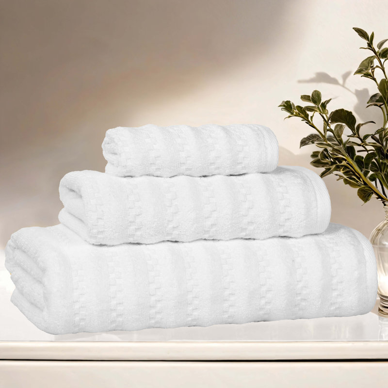 Ensemble de serviettes 3 pièces Zuma, Blanc