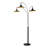 Lodi 3-Light Arc Floor Lamp - Matte Black, Walnut, Gold Leaf, Marble Base, Dimmer Switch