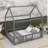 Full Size Wood House Bed with Fence-598708472