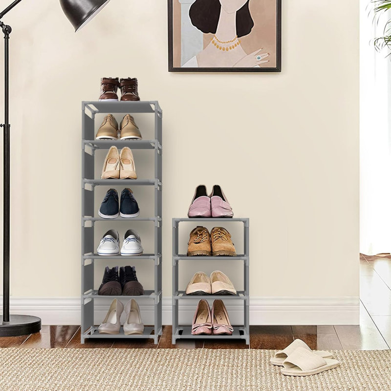 10 Pair Shoe Rack, Gray