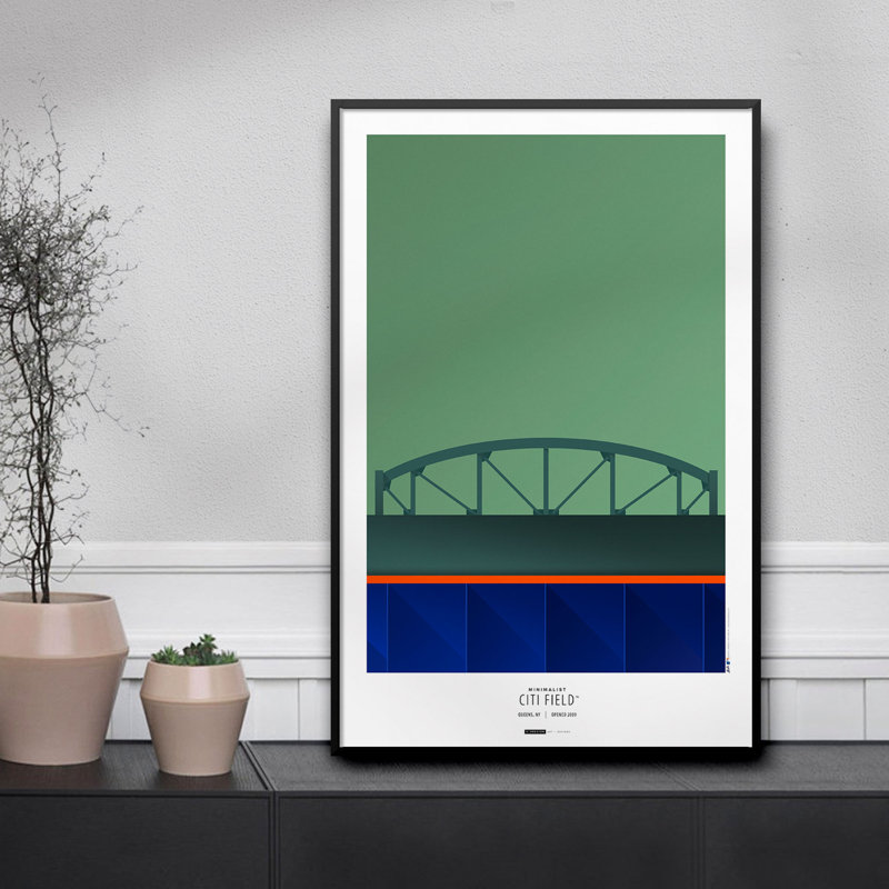 «Minimalist Citi Field» par S. Preston, reproduction d'art graphique sur papier sans cadre