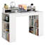 Bureau d'ordinateur avec bibliothèque à 3 niveaux et tablette pour moniteur