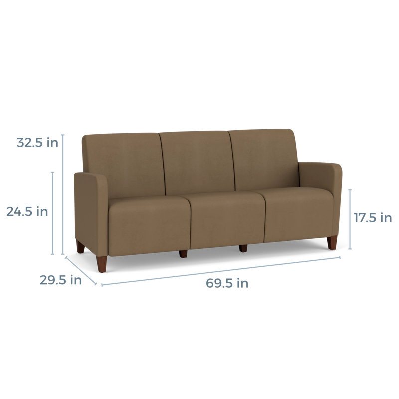 Fauteuil de réception 3 places Ravenna, Bois de noyer, Patriot Plus taupe