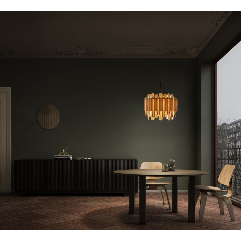 Maruja 1 - Light Pendant, Natural Beech, E26, Matte Black