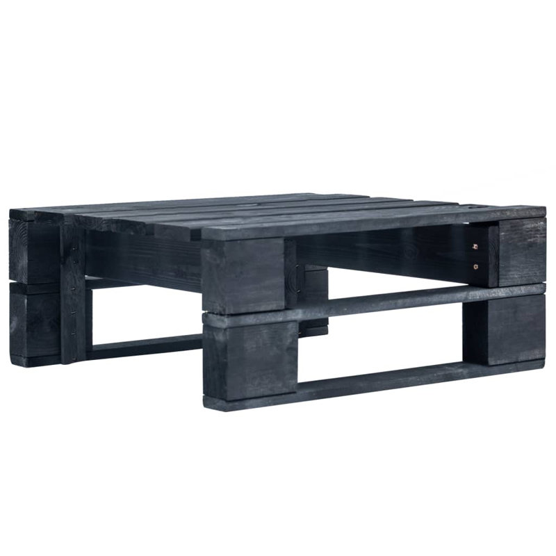 Ade Pine Outdoor Ottoman, Black