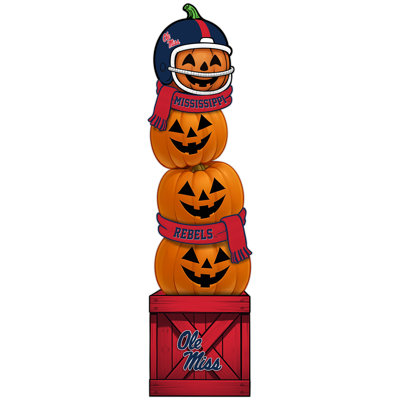 Ole Miss Pumpkin Stacked Leaner With Helmet