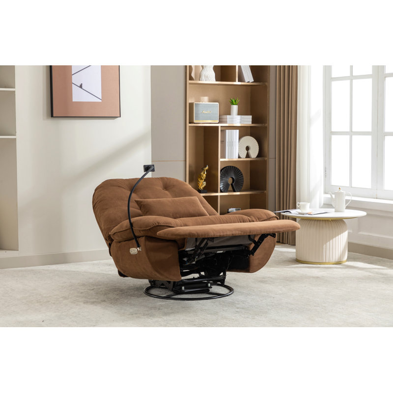 Fauteuil inclinable en cuir Albia, Brun