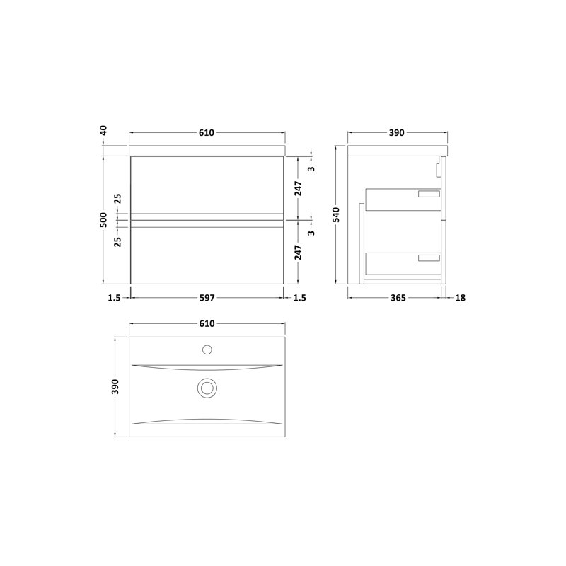 Caillen Single Bathroom Vanity with Integrated Vitreous China Basin, White