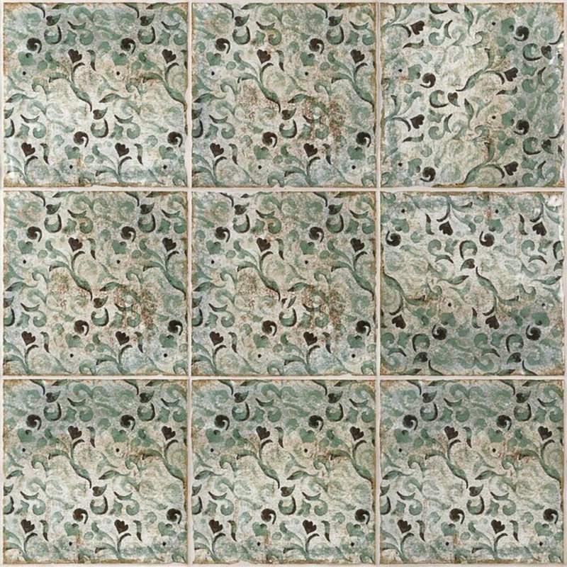 Angela Harris Dunmore 8x8 Polished Hand Painted Look Ceramic Tile