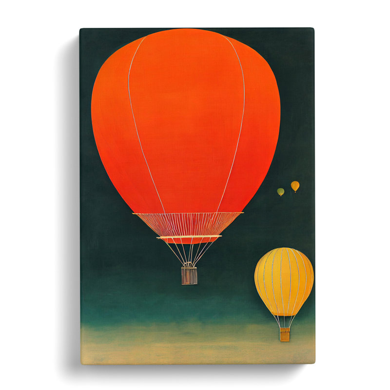 Kundra Hot Air Balloons Retro - Wrapped Canvas Print, 60cm H x 40cm W x 3cm D
