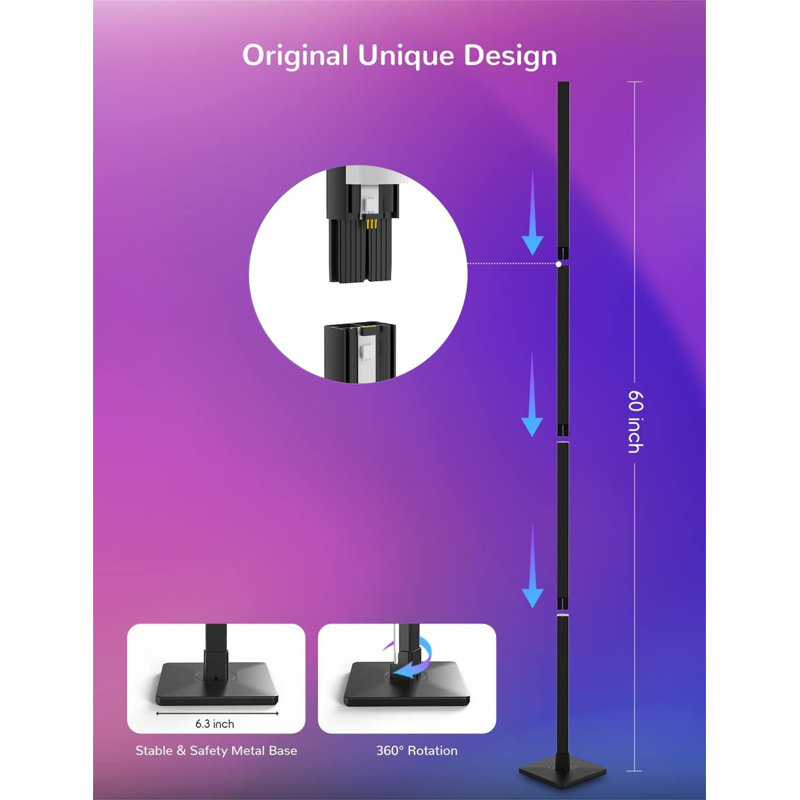Daile 152.4cm LED Column Floor Lamp