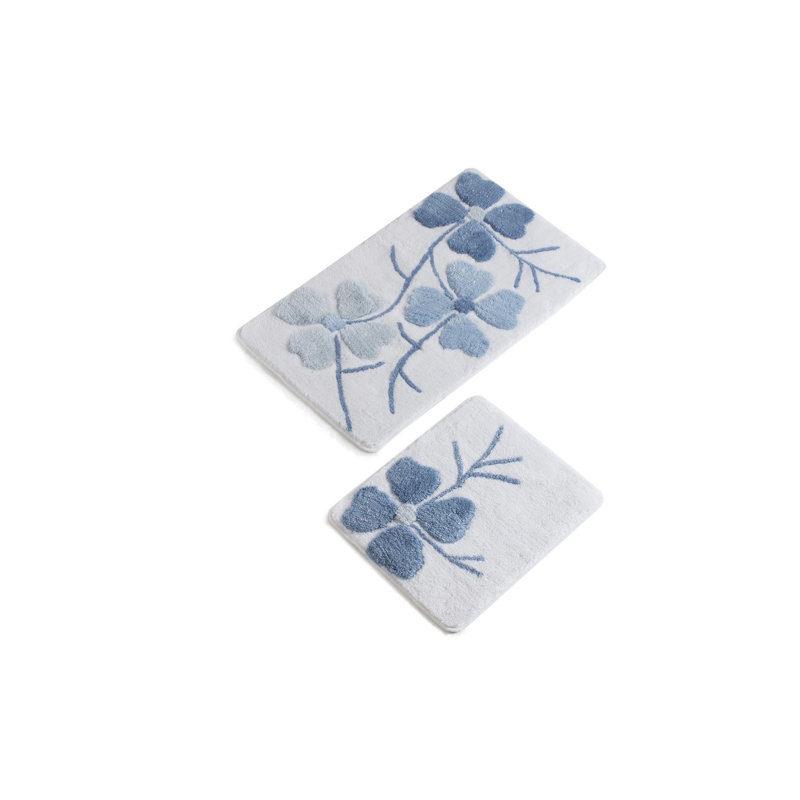 Ensemble de tapis de bain en acrylique (2 pièces) antibactérien et antidérapant, 19,7 po x 23,6 po et 23,6 po x 39,4 po | 100% acrylique, hauteur des poils: 0,7 à 1,2 po | Lavable à la machine, doux et durable pour le décor de votre salle de bain