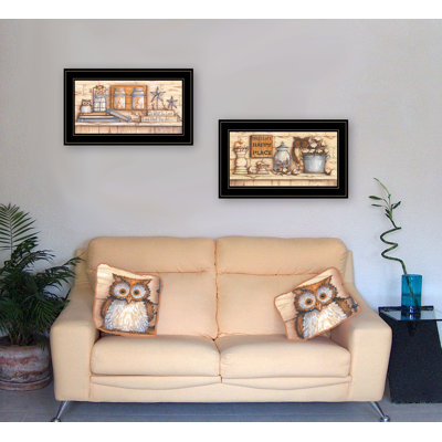 My Happy Place 2-Piece Vignette Framed Wall Art for Living Room, Home Wall Decor by Mary June
